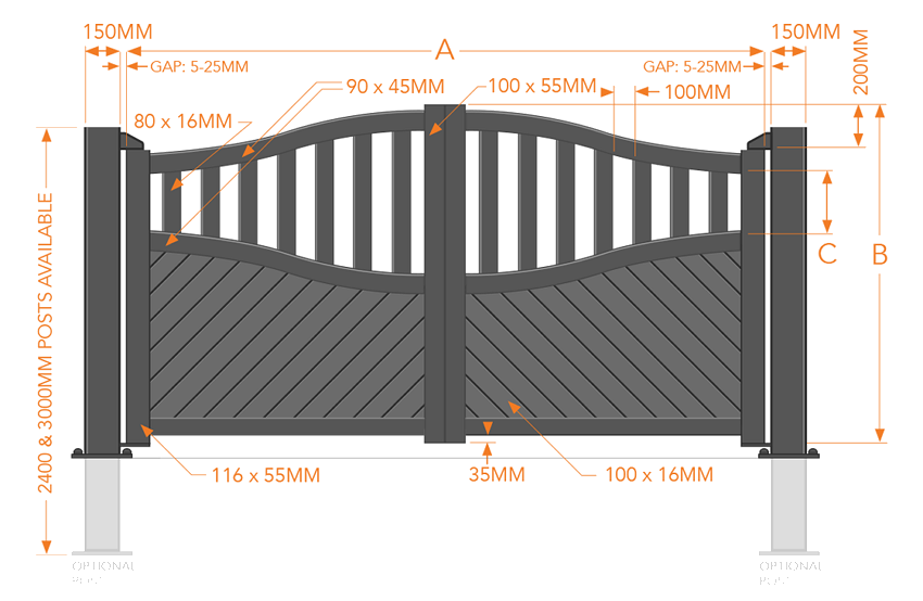 RMG 006DG Aluminium Driveway Gate